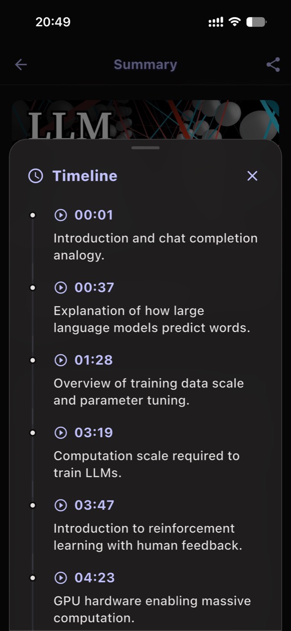 InsightVideo Timeline feature